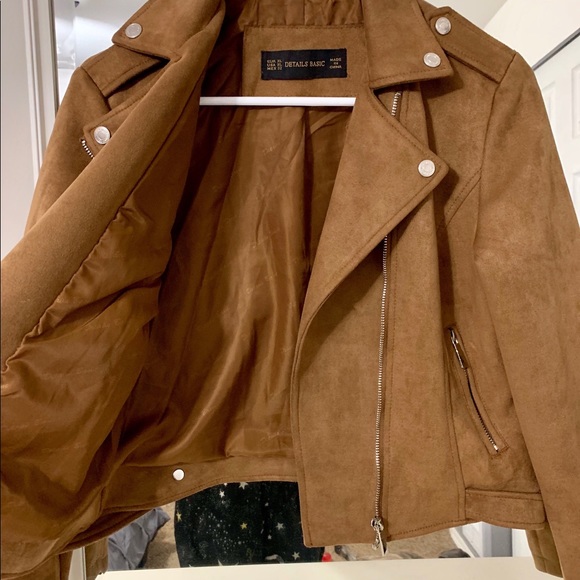 Tan Suede Moto Jacket - Picture 4 of 4